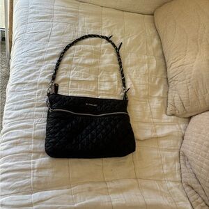 mz wallace Quilted Black Shoulder Bag with Braided Strap